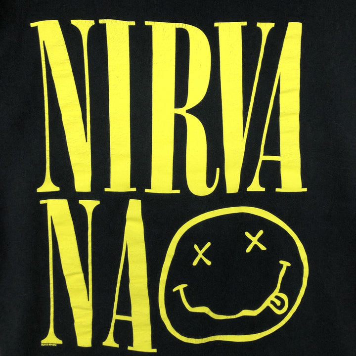 NIRVANA Smile Band T-Shirt (Men's Size M) cotton black type Vintage Second Hand