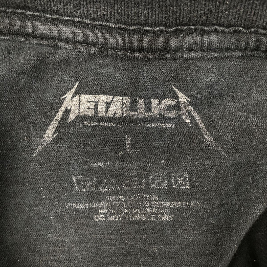 METALLICA Skull Pattern Band T-shirt Band Tee Men's L size cotton black type Vintage Second Hand