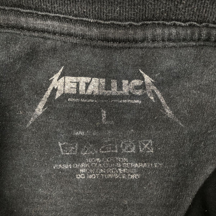 METALLICA Skull Pattern Band T-shirt Band Tee Men's L size cotton black type Vintage Second Hand