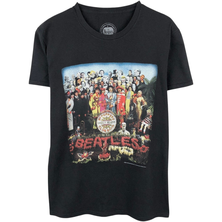 THE BEATLES Band T-shirt, Made in the UK, Men's Size S (approx.) cotton black type Vintage Second Hand