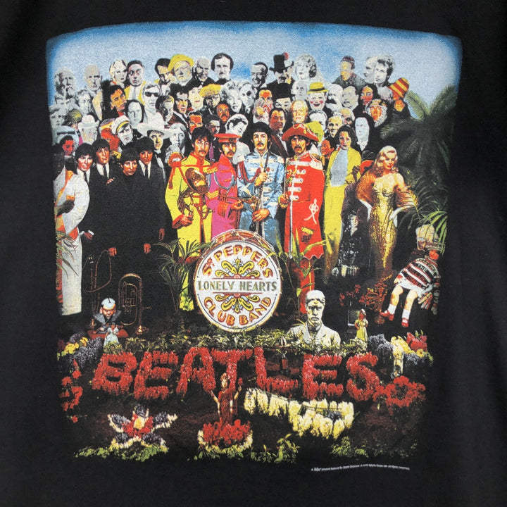 THE BEATLES Band T-shirt, Made in the UK, Men's Size S (approx.) cotton black type Vintage Second Hand