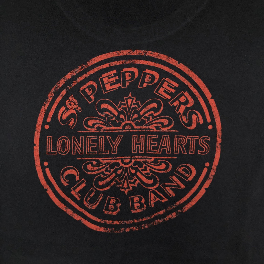 THE BEATLES Band T-shirt, Made in the UK, Men's Size S (approx.) cotton black type Vintage Second Hand