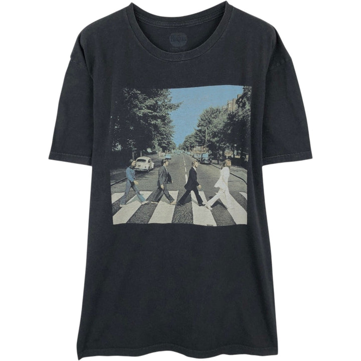 THE BEATLES Band T-shirt, Band T, Men's XL size cotton black type Vintage Second Hand