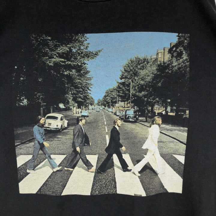 THE BEATLES Band T-shirt, Band T, Men's XL size cotton black type Vintage Second Hand