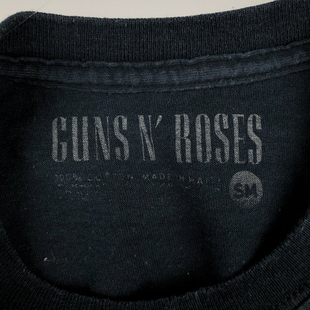 Guns N' Roses Skull Pattern Band T-Shirt (Men's Size S) cotton black type Vintage Second Hand