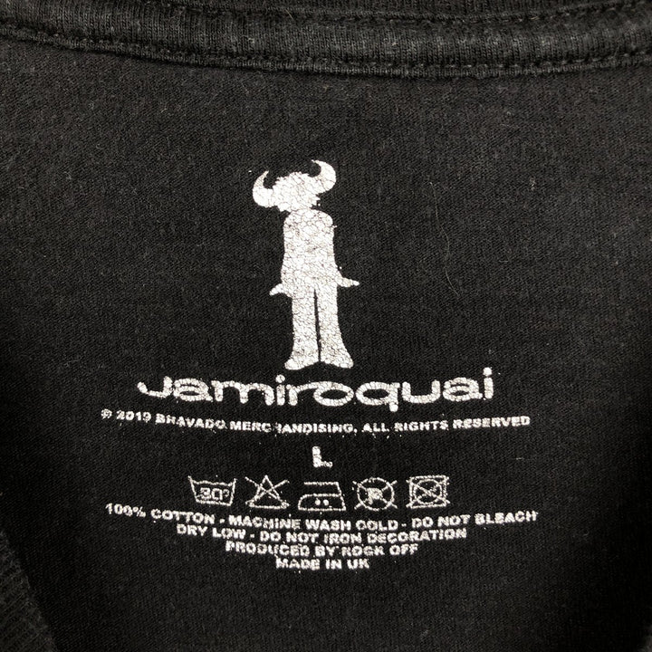 Jamiroquai band t-shirt, made in the UK, men's size L equivalent. cotton black type Vintage Second Hand
