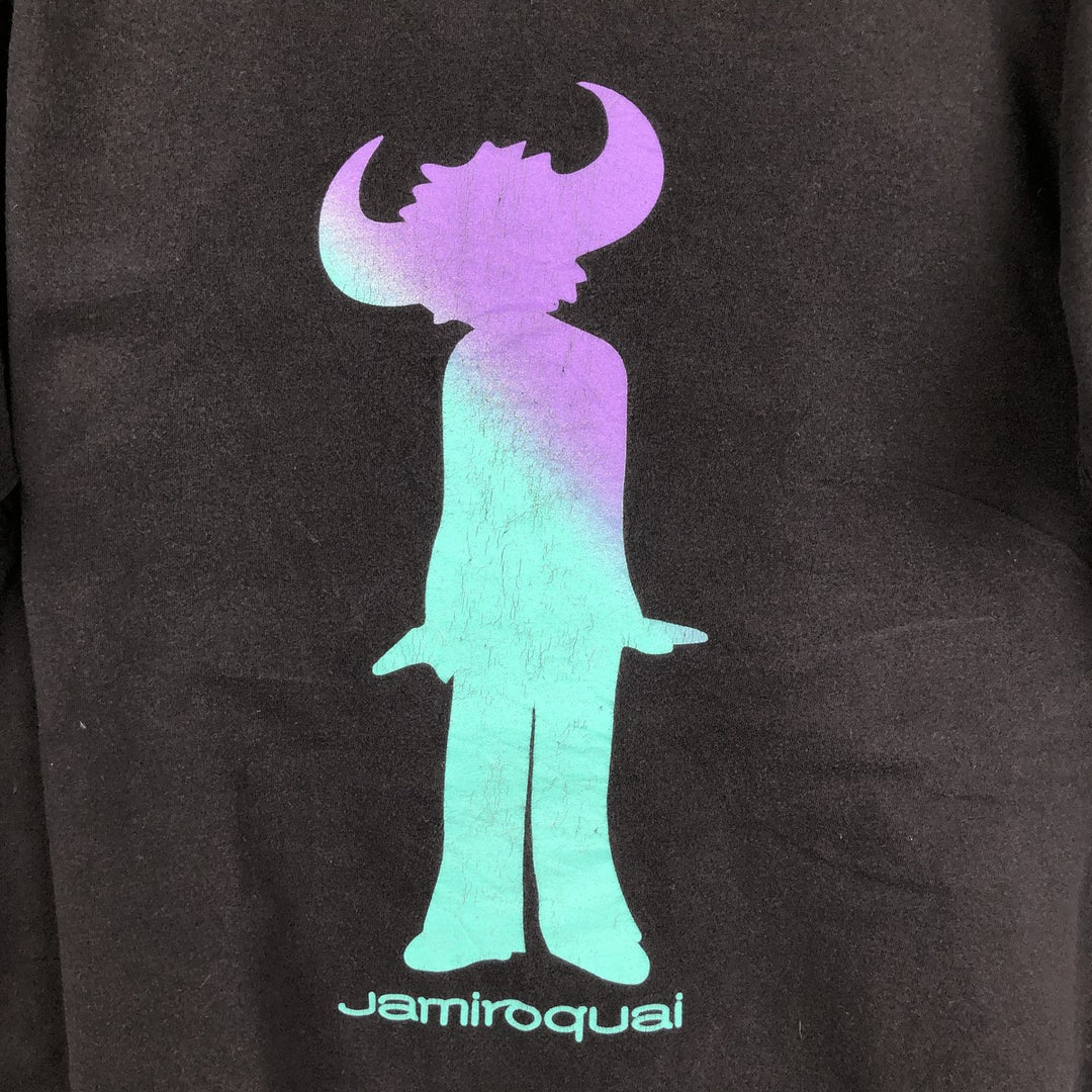 Jamiroquai band t-shirt, made in the UK, men's size L equivalent. cotton black type Vintage Second Hand