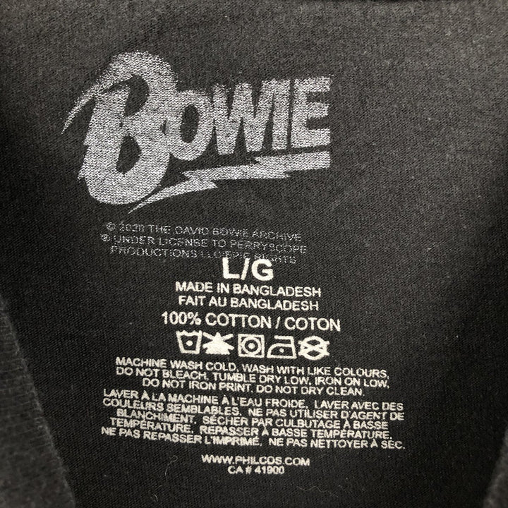 DAVID BOWIE David Bowie Band T-shirt Band T Men's L size cotton black type Vintage Second Hand