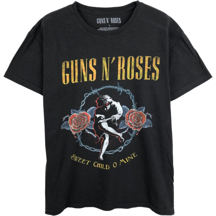 Guns N' Roses Band T-shirt, Band T, Men's L size cotton black type Vintage Second Hand