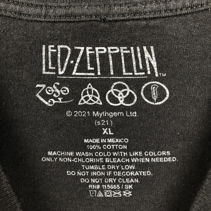 Led Zeppelin Band T-Shirt, Band T, Men's XL cotton black type Vintage Second Hand