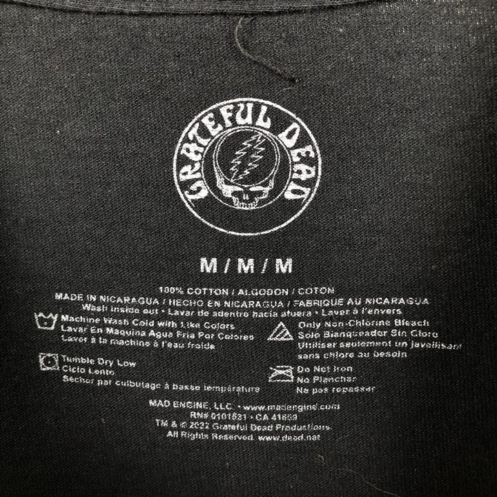 GRATEFUL DEAD Skull Pattern Band T-shirt Band Tee Men's M size cotton black type Vintage Second Hand