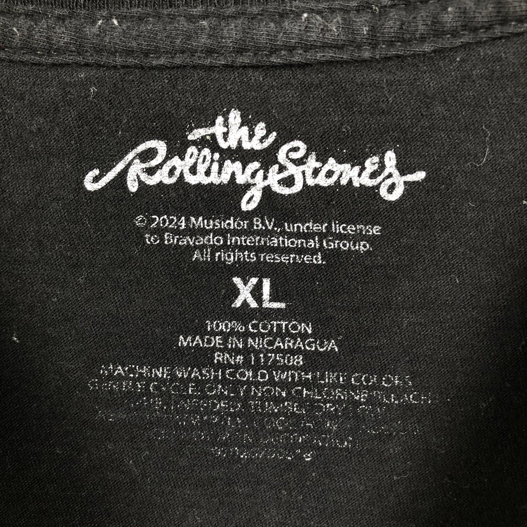 THE ROLLING STONES The Rolling Stones Band T-shirt Band T Men's XL size cotton black type Vintage Second Hand
