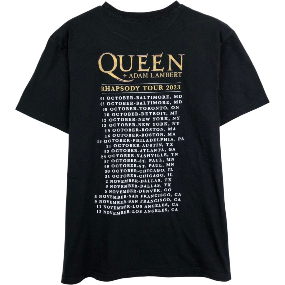 QUEEN Band T-shirt, Men's M size cotton black type Vintage Second Hand