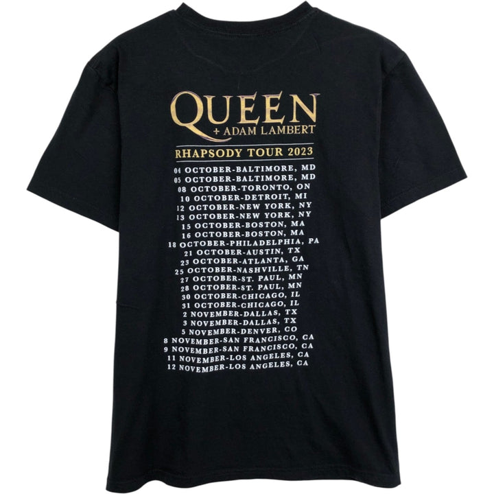 QUEEN Band T-shirt, Men's M size cotton black type Vintage Second Hand