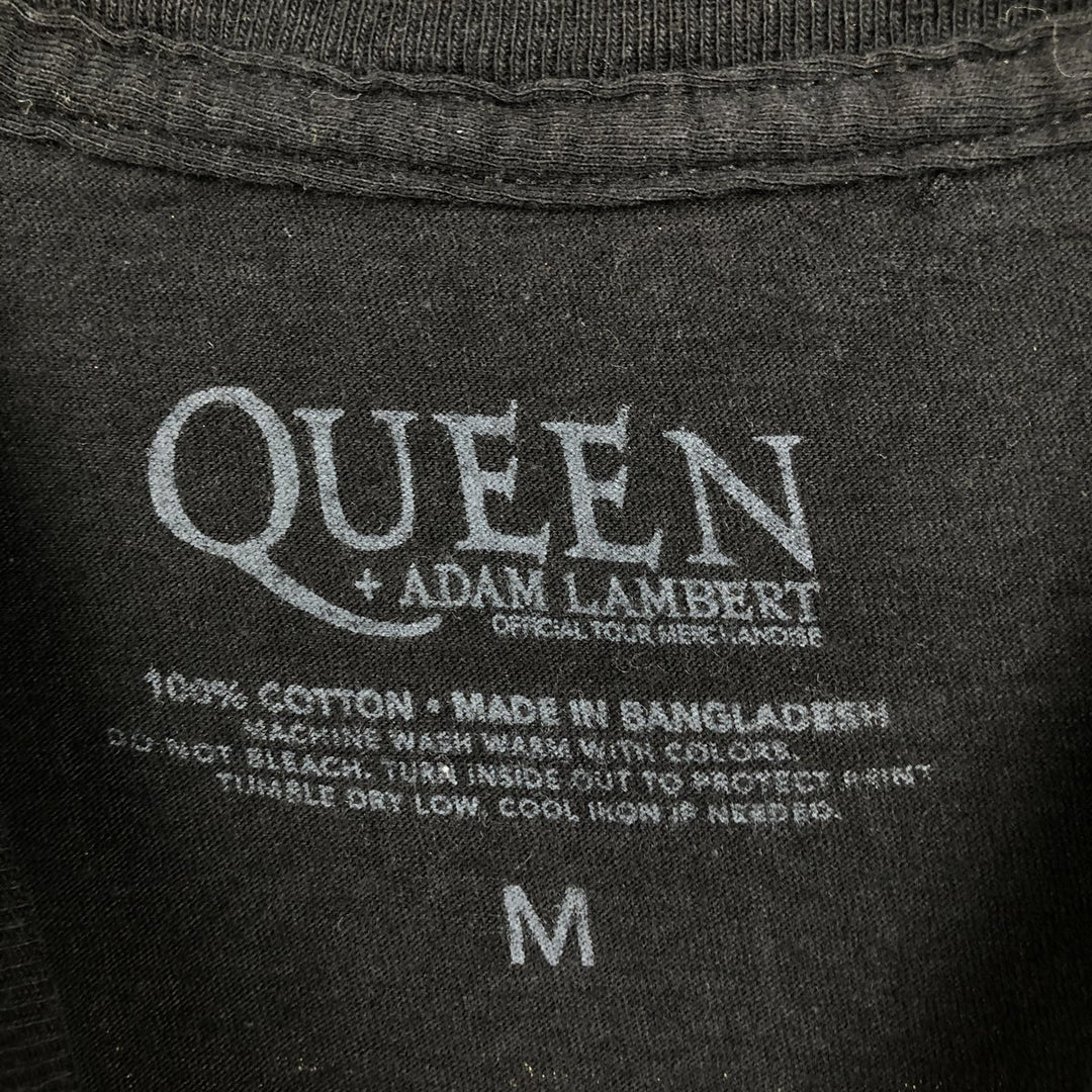 QUEEN Band T-shirt, Men's M size cotton black type Vintage Second Hand