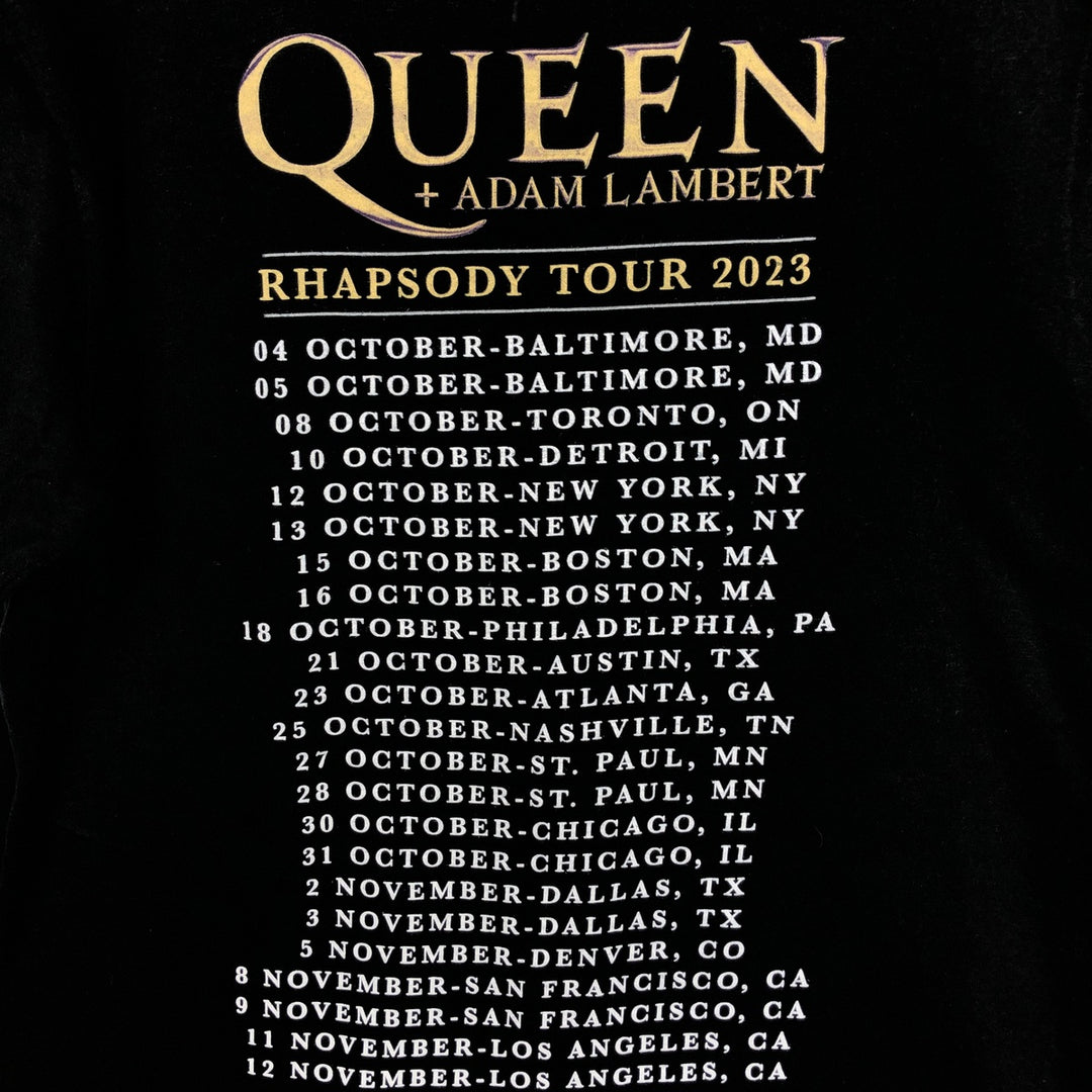 QUEEN Band T-shirt, Men's M size cotton black type Vintage Second Hand