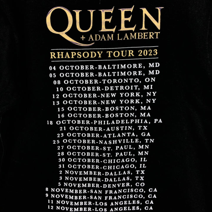 QUEEN Band T-shirt, Men's M size cotton black type Vintage Second Hand