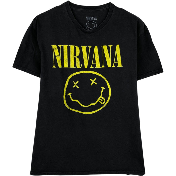 NIRVANA Nirvana Band T-shirt, Band T, Men's M size cotton black type Vintage Second Hand
