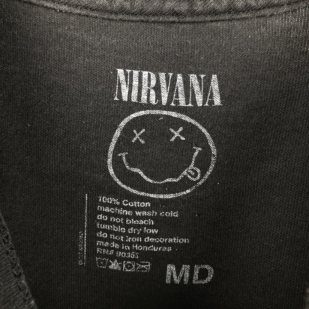 NIRVANA Nirvana Band T-shirt, Band T, Men's M size cotton black type Vintage Second Hand