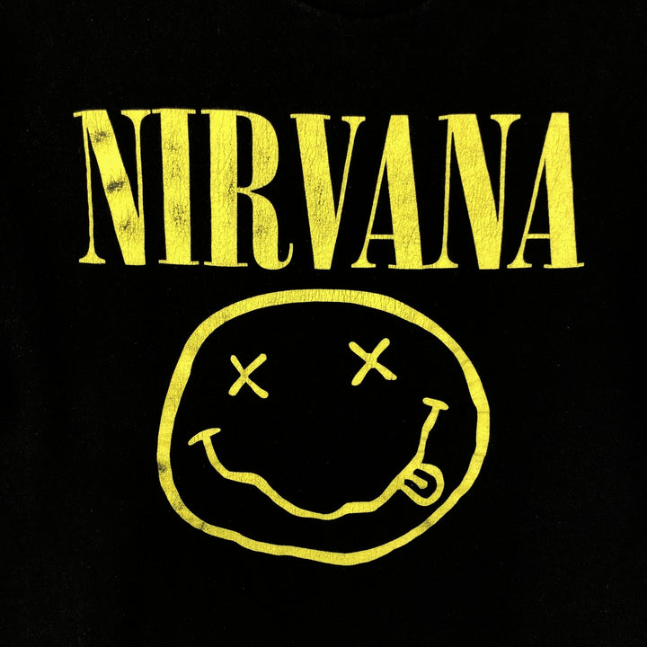NIRVANA Nirvana Band T-shirt, Band T, Men's M size cotton black type Vintage Second Hand