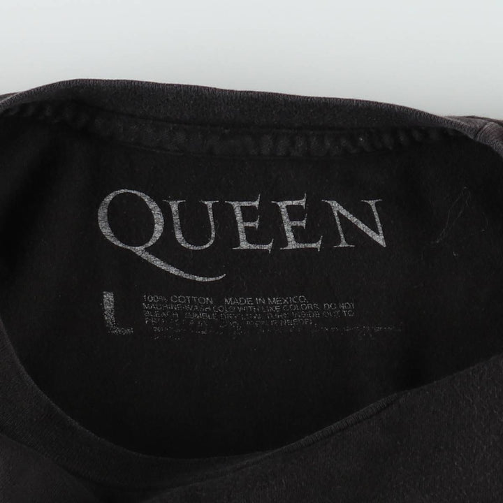 QUEEN Band T-shirt, Men's L size cotton black type Vintage Second Hand