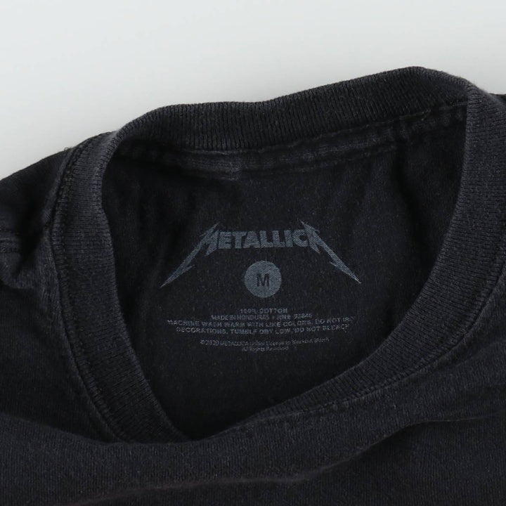 METALLICA Skull Pattern Band T-shirt Band Tee Men's M size cotton black type Vintage Second Hand