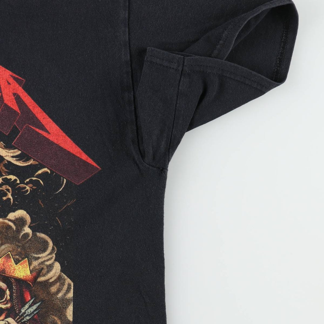METALLICA Skull Pattern Band T-shirt Band Tee Men's M size cotton black type Vintage Second Hand