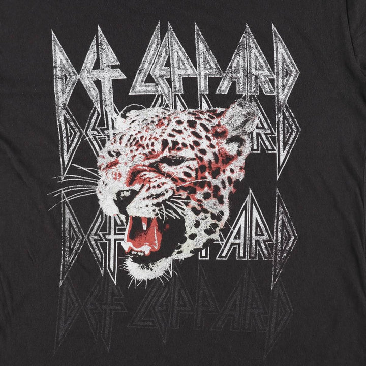 DEF LEPPARD Def Leppard Band T-shirt Band T Men's L size cotton black type Vintage Second Hand