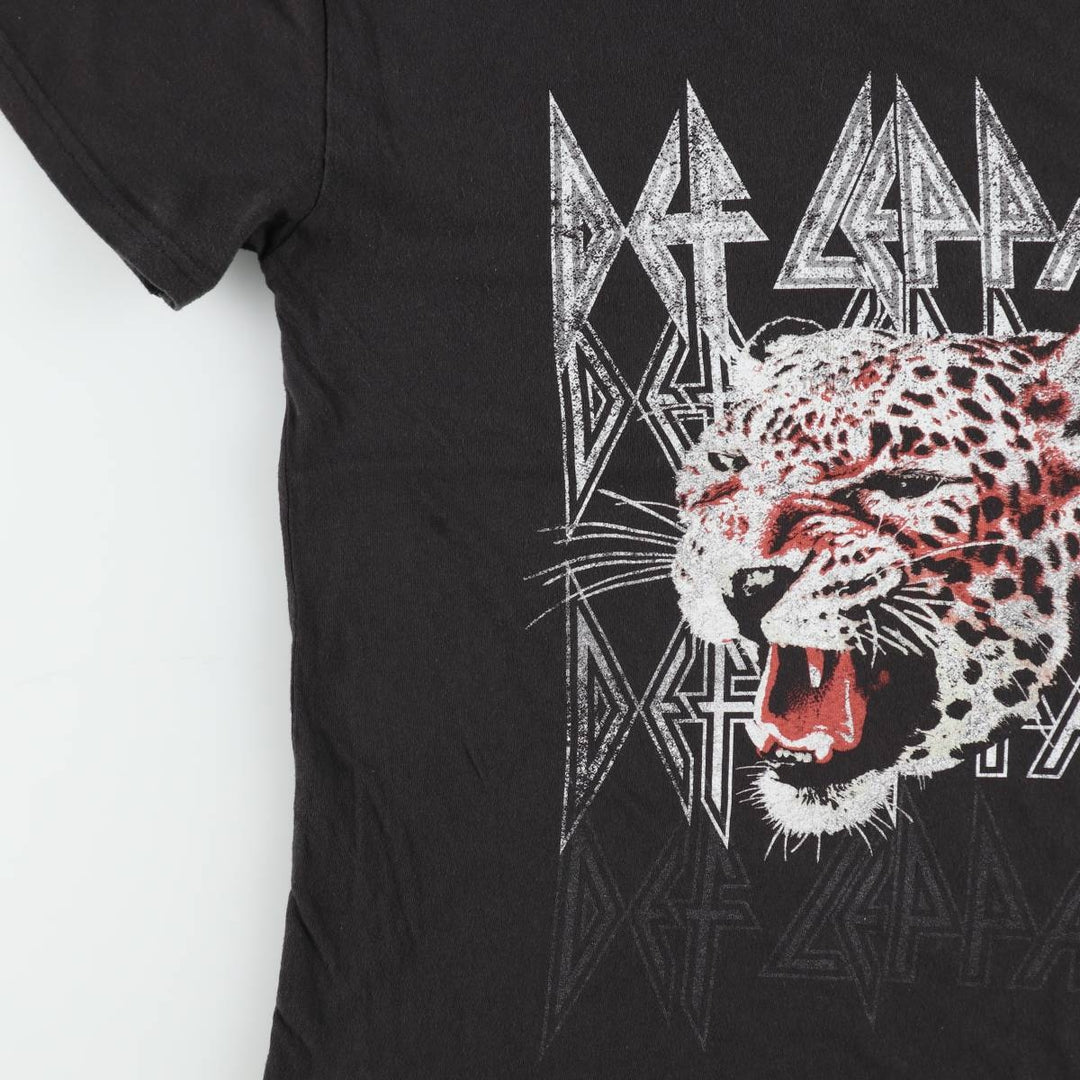 DEF LEPPARD Def Leppard Band T-shirt Band T Men's L size cotton black type Vintage Second Hand