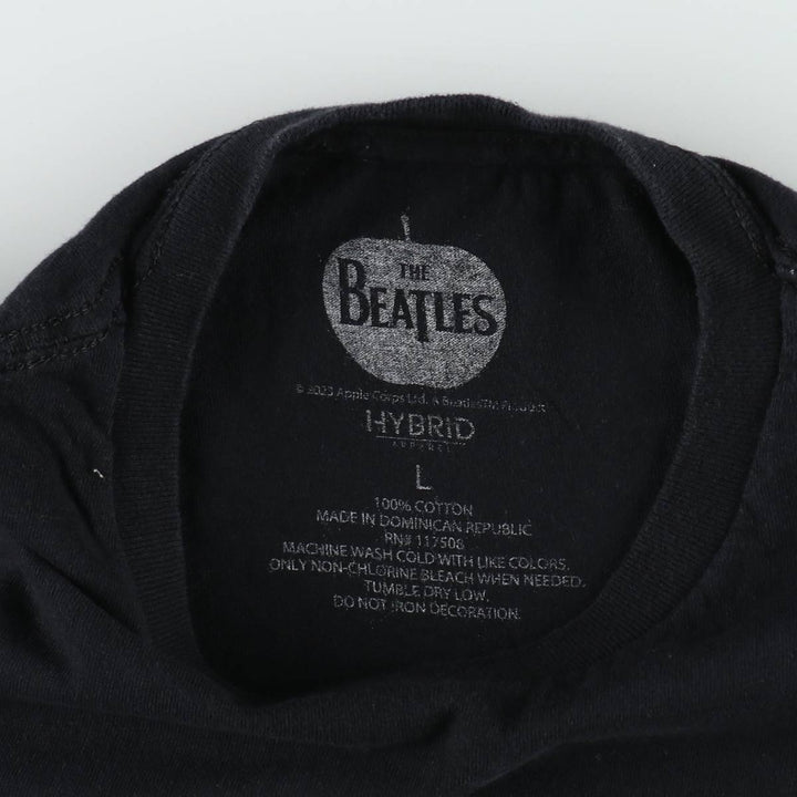 THE BEATLES Band T-shirt, Men's L size cotton black type Vintage Second Hand