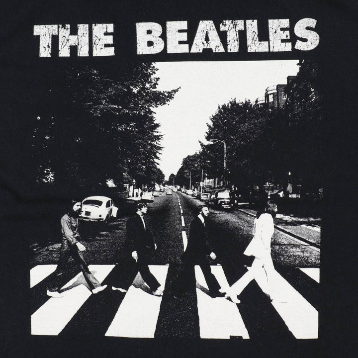 THE BEATLES Band T-shirt, Men's L size cotton black type Vintage Second Hand