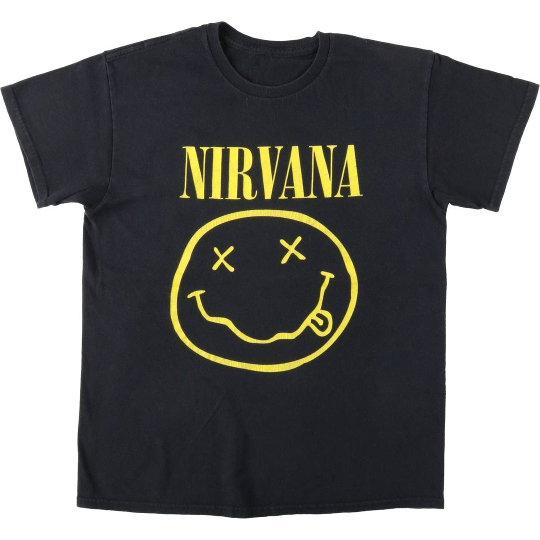 NIRVANA Nirvana Band T-shirt, Band T, Men's M size cotton black type Vintage Second Hand