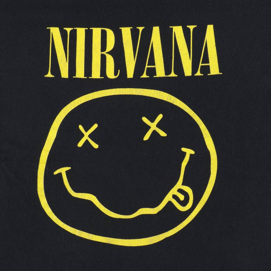 NIRVANA Nirvana Band T-shirt, Band T, Men's M size cotton black type Vintage Second Hand