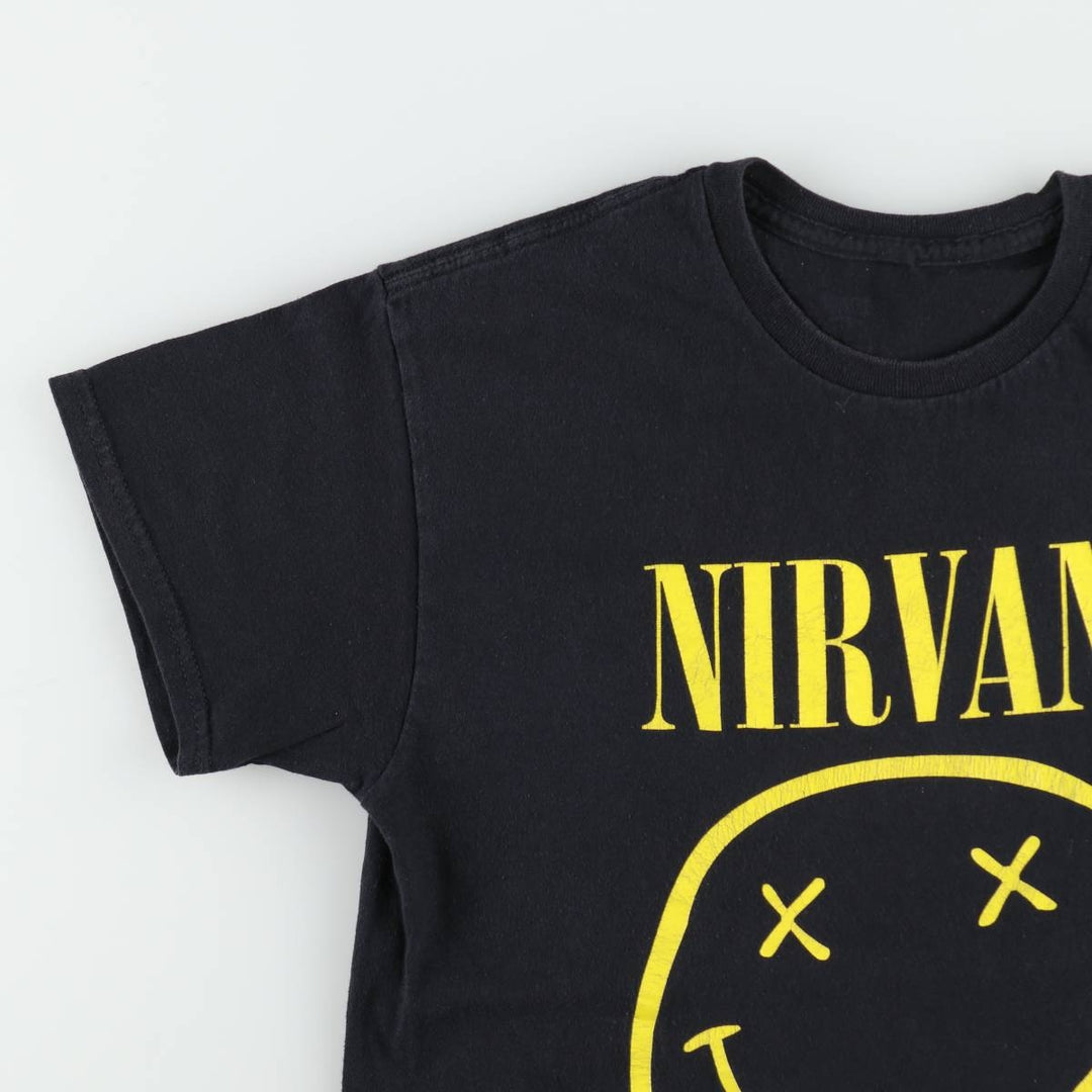 NIRVANA Nirvana Band T-shirt, Band T, Men's M size cotton black type Vintage Second Hand