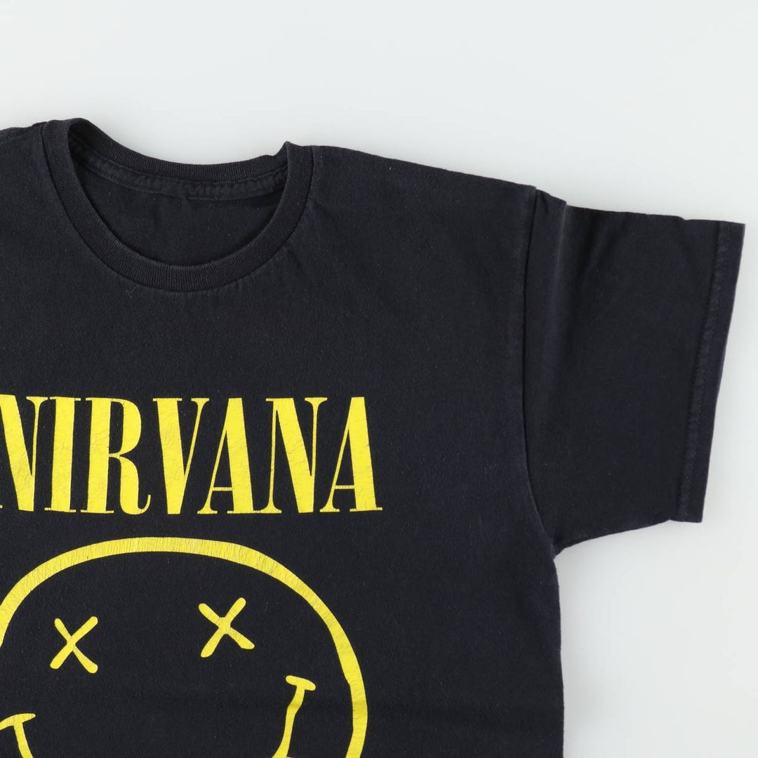 NIRVANA Nirvana Band T-shirt, Band T, Men's M size cotton black type Vintage Second Hand