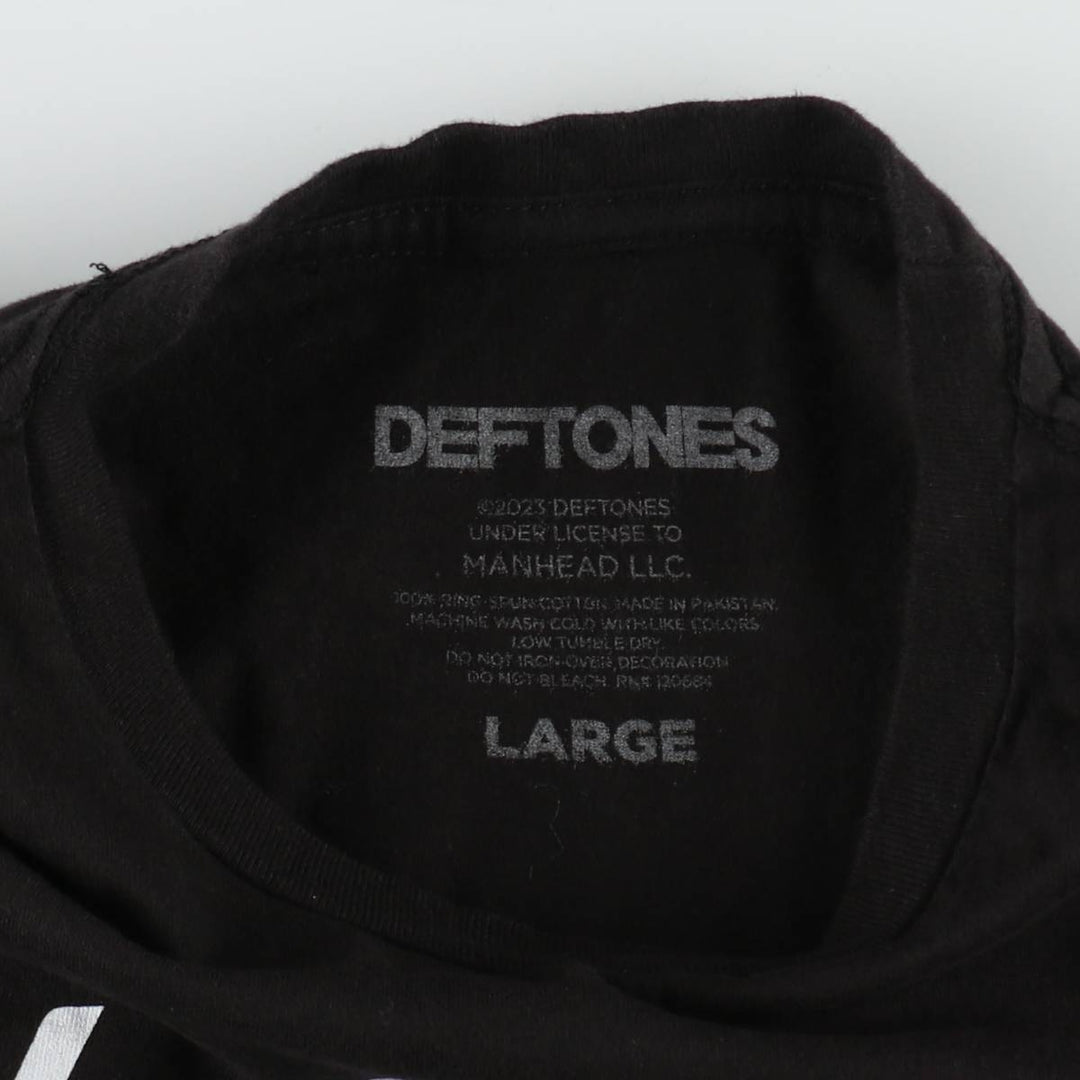DEFTONES Deftones Band T-shirt Band T Men's L size cotton black type Vintage Second Hand