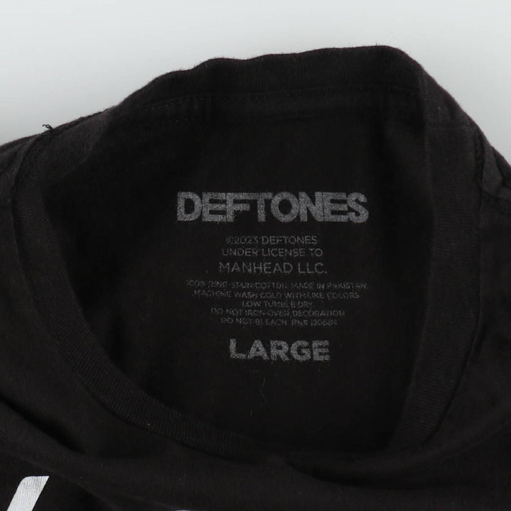 DEFTONES Deftones Band T-shirt Band T Men's L size cotton black type Vintage Second Hand
