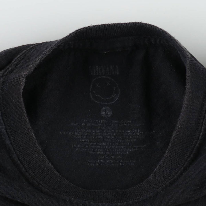 NIRVANA Nirvana Band T-shirt, Band T, Men's L size cotton black type Vintage Second Hand