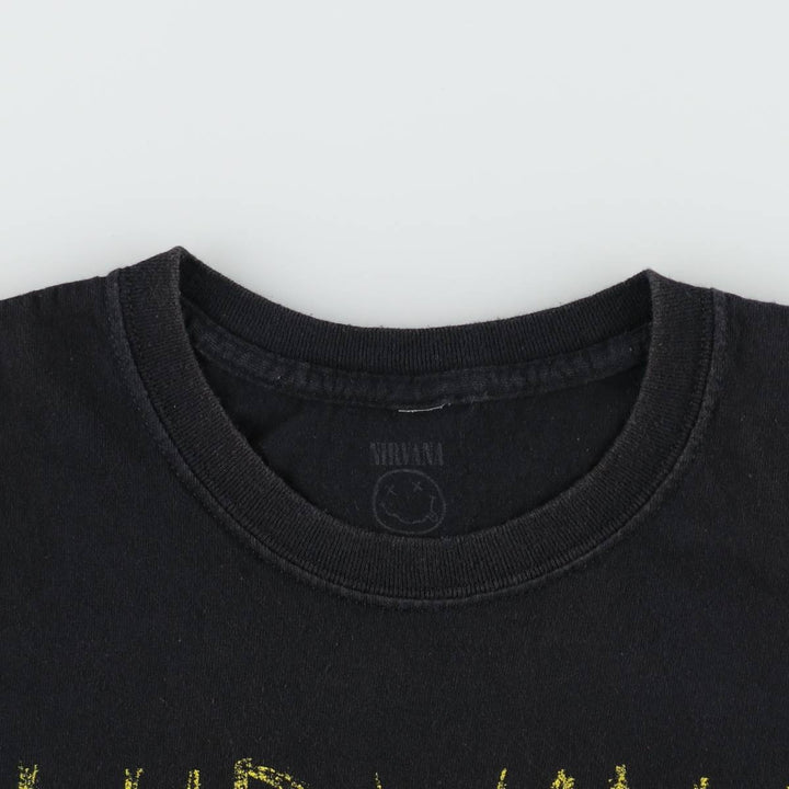 NIRVANA Nirvana Band T-shirt, Band T, Men's L size cotton black type Vintage Second Hand