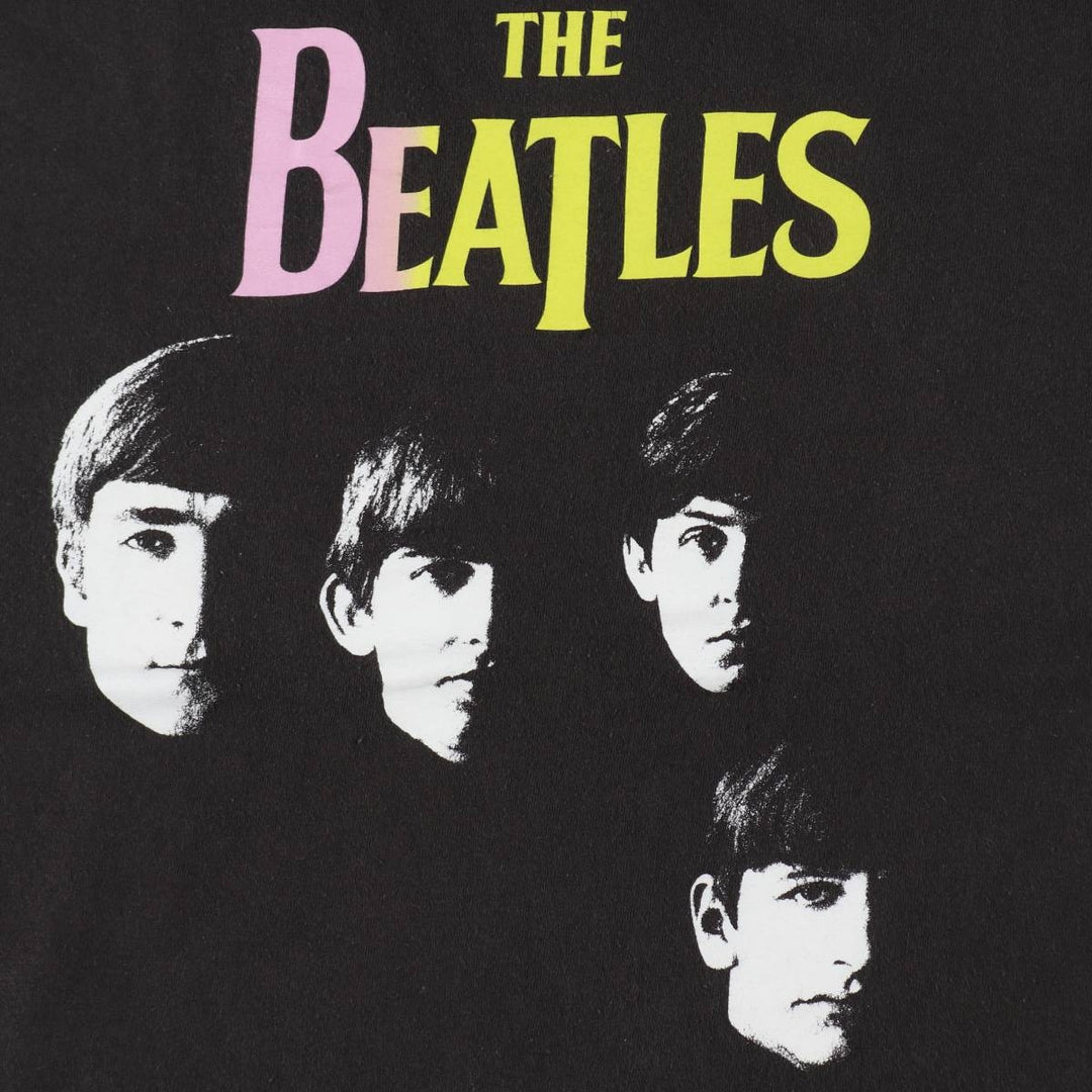 THE BEATLES Band T-shirt, Men's L size cotton black type Vintage Second Hand