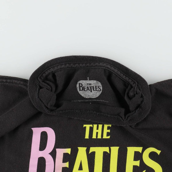 THE BEATLES Band T-shirt, Men's L size cotton black type Vintage Second Hand