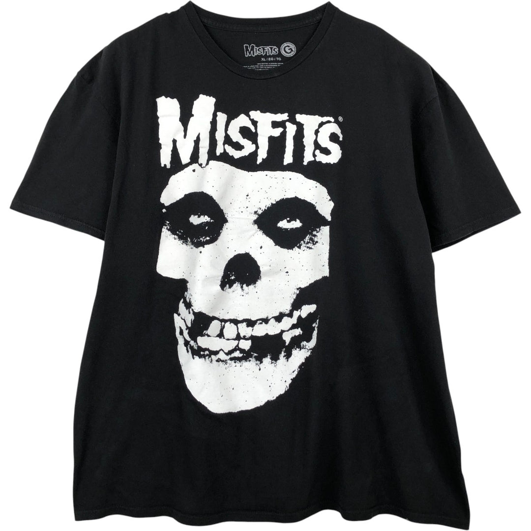 MISFITS Skull Pattern Band T-shirt, Men's XL size cotton black type Vintage Second Hand