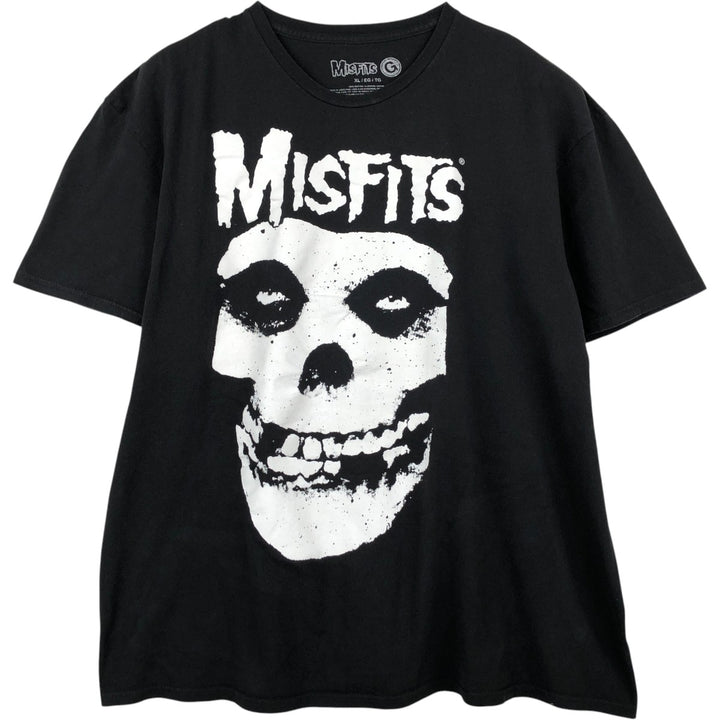 MISFITS Skull Pattern Band T-shirt, Men's XL size cotton black type Vintage Second Hand