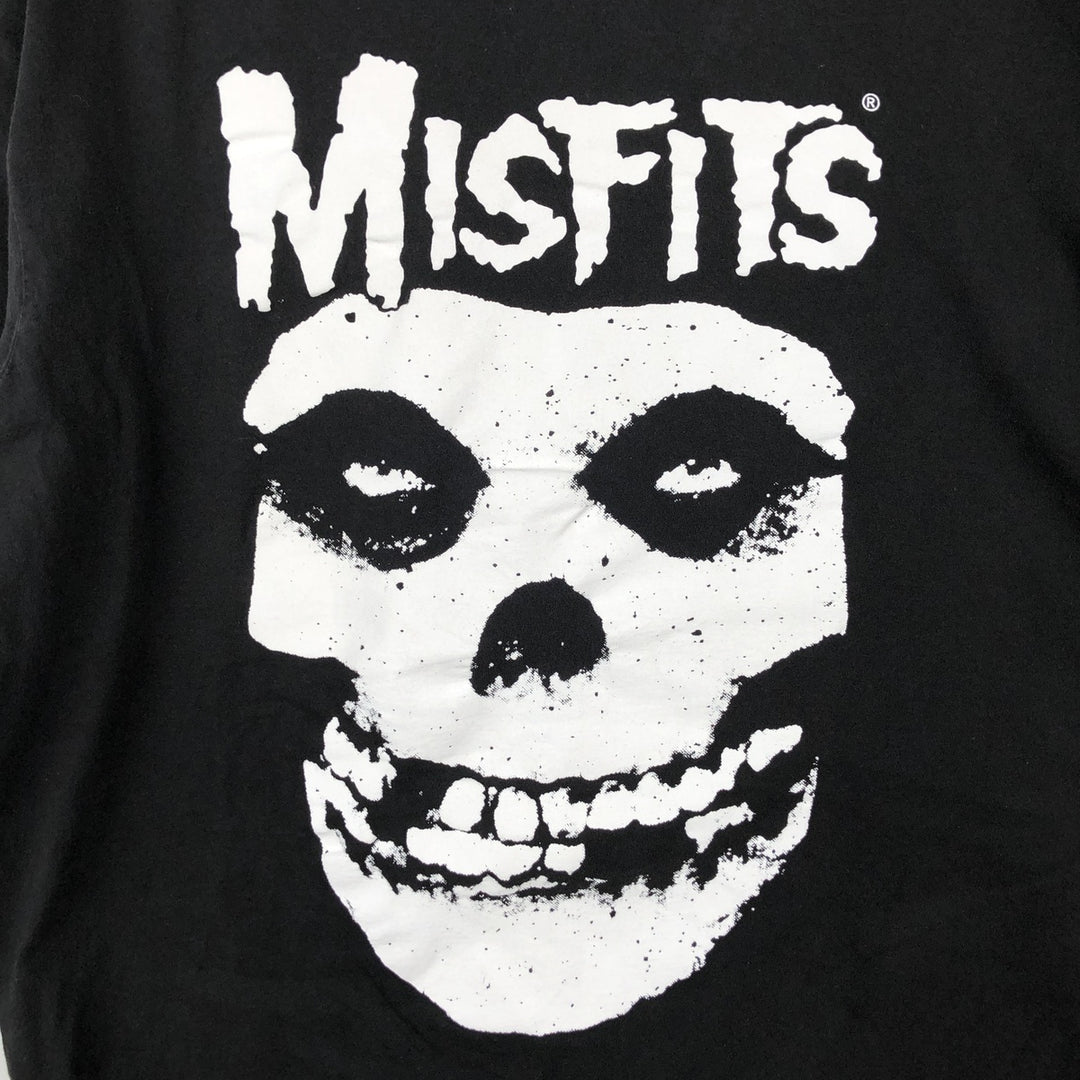 MISFITS Skull Pattern Band T-shirt, Men's XL size cotton black type Vintage Second Hand