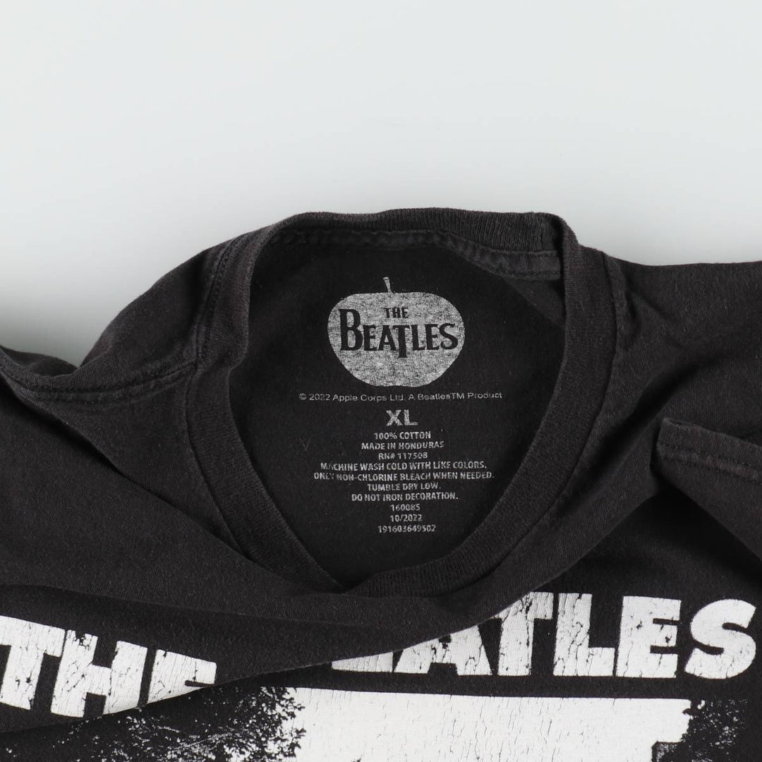 THE BEATLES Band T-shirt, Band T, Men's XL size cotton black type Vintage Second Hand