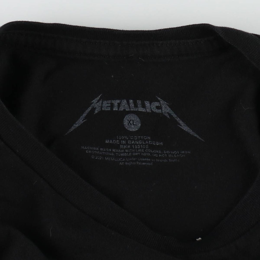METALLICA Metallica Band T-shirt Band T Men's XL size cotton black type Vintage Second Hand