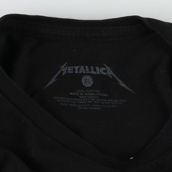METALLICA Metallica Band T-shirt Band T Men's XL size cotton black type Vintage Second Hand