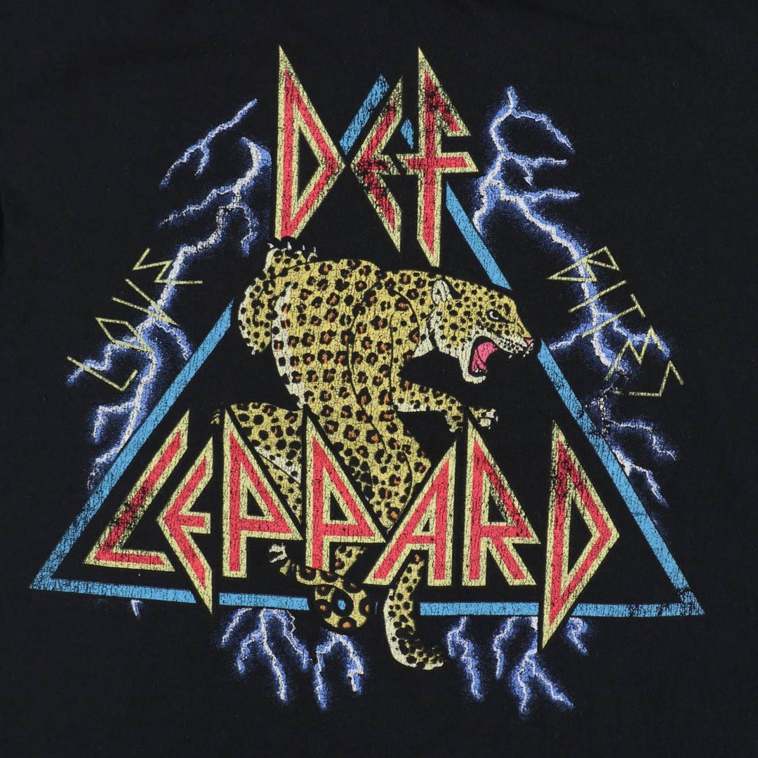 DEF LEPPARD Def Leppard Band T-shirt Band T Men's L size cotton black type Vintage Second Hand