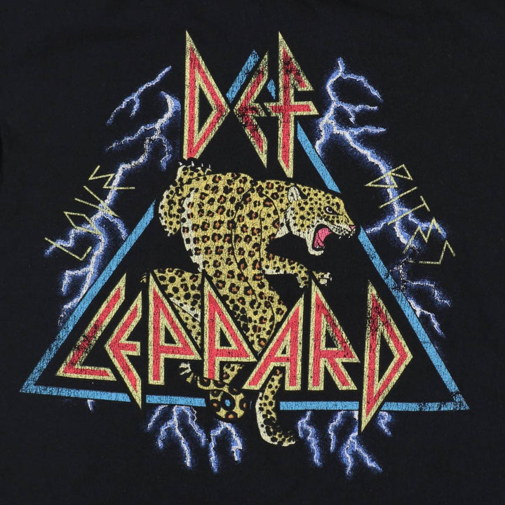 DEF LEPPARD Def Leppard Band T-shirt Band T Men's L size cotton black type Vintage Second Hand