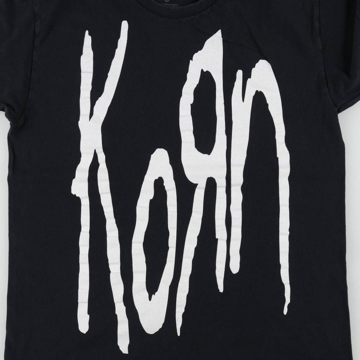 KORN band T-shirt, band T, men's size L cotton black type Vintage Second Hand